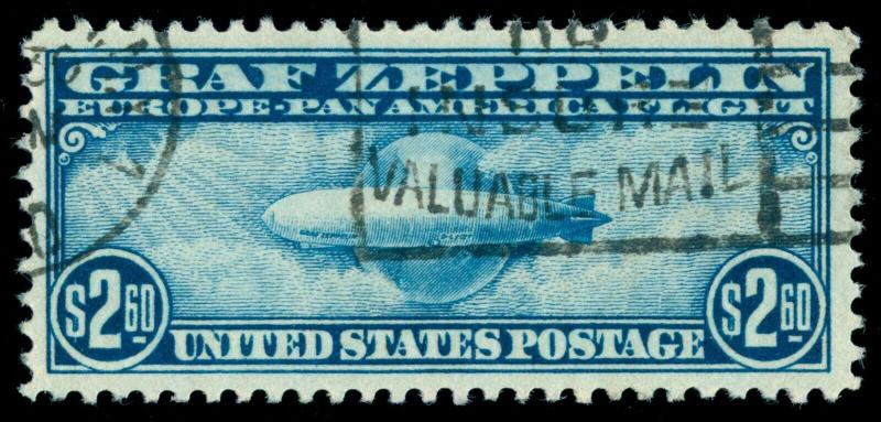 MOMEN: US STAMPS #C15 GRAF ZEPPELIN USED PSE GRADED CERT XF-90