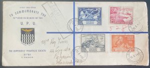 1949 Mufulira Northern Rhodesia First Day Cover Universal Postal Union UPU