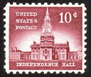 1956, US 10c, Independence Hall, MH, Sc 1044