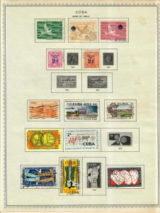 Cuba Stamp Collection On Album Pages Mixed Condition Lot