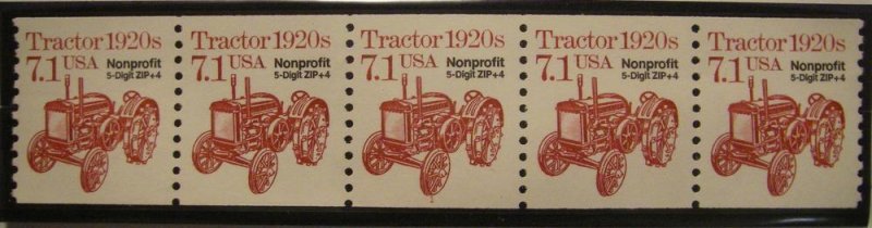 Scott 2127b, 7.1 cent Tractor, PNC5 #1, ZIP + 4, MNH Transportation Coil Beauty