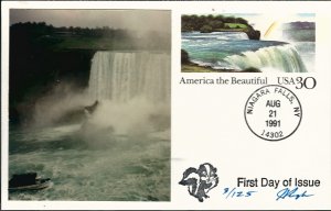 Pugh Designed/Painted Niagara Falls FDC...48 of 125 created!!