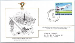 HISTORY OF AVIATION TOPICAL FIRST DAY COVER SERIES 1978 - CHAD REPUBLIC 120F