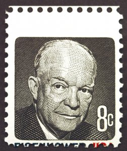 #1394 8c 1970 Eisenhower Massive Misperf Error *MNH*