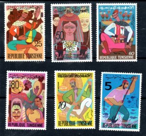 1972- Tunisia - Scenes from Tunisian Everyday Life- 2 MS+ Complete set 6v MNH**