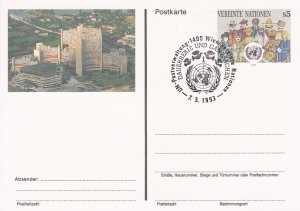 United Nations - Vienna # UX6, Postal Card, First Day Cancel, 1/2 Cat.