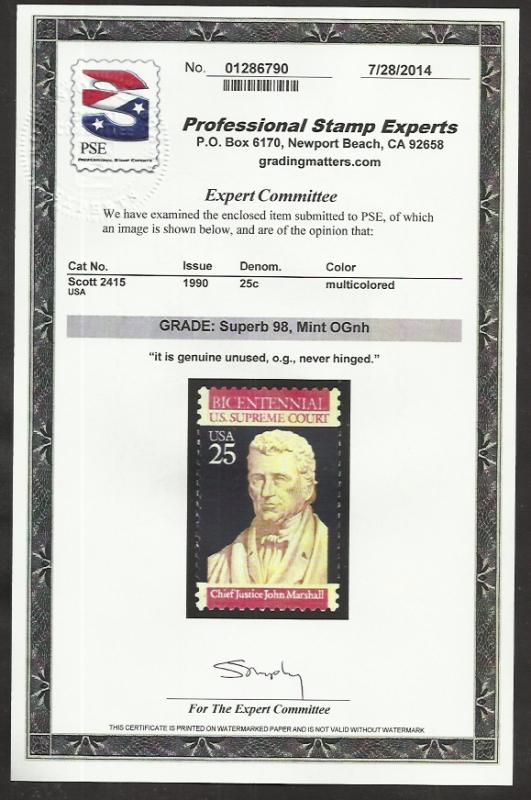 # 2415 MINT NEVER HINGED CONSTITUTION BICENTENIAL     P.S...