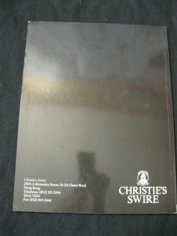 CHRISTIES SWIRE AUCTION CATALOGUE 1990 HONG KONG  CHINA STAMPS  POSTAL HISTORY