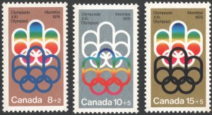 Canada SC#B1-B3 Emblem of 1976 Olympics (1974) MNH