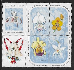 Cuba # 1193a - Orchids & Christmas Bell - Block - MNH.....{Z31}