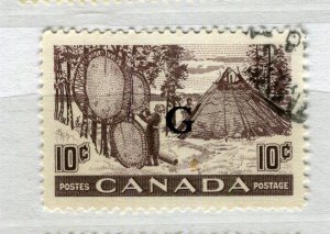 CANADA; 1950s early GVI Official ' G ' Optd. fine used 10c. value