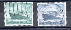GERMANY - BERLIN - 1955 - M.S BERLIN - SHIPS - OCEANLINER - 10 + 25 - Used -