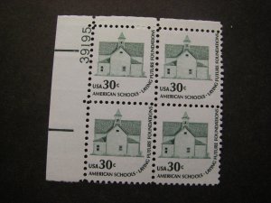 Scott 1606, 30c School House, PB4 #39195 UL, MNH Americana Beauty