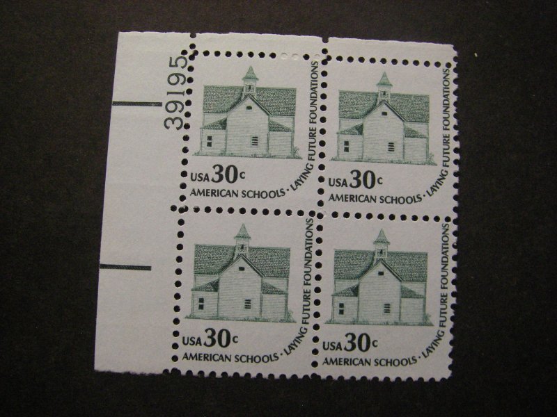 Scott 1606, 30c School House, PB4 #39195 UL, MNH Americana Beauty
