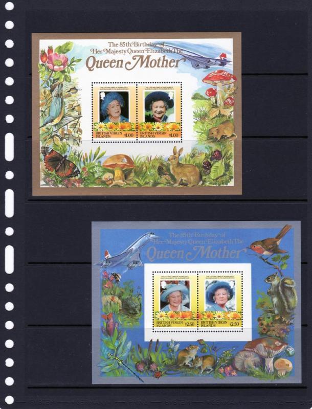 British Virgin Islands Queen Mother/Concorde/Birds 2SS 