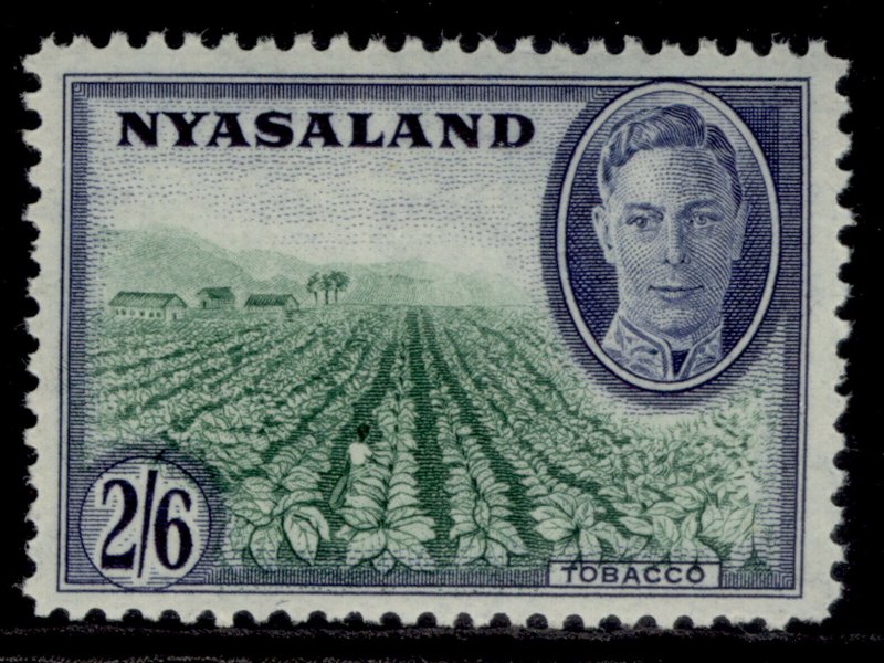 NYASALAND PROTECTORATE GVI SG154, 2s 6d emerald & blue, NH MINT. Cat £10.