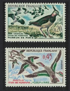 France Lapwings Teal Birds Study of Migration 2v 1960 MNH SG#1510-1511