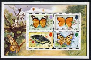 Antigua 1975 Butterflies perf m/sheet containing 4 values...