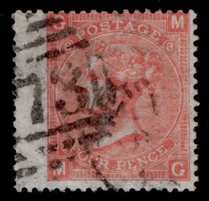 GB QV SG94, 4d vermilion plate 8, FINE USED. Cat £90. MG