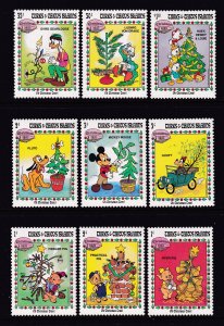 Turks and Caicos 593-601 Disney's MNH VF