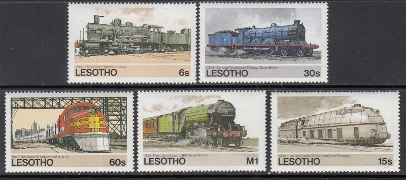 Lesotho 453-457 Trains MNH VF
