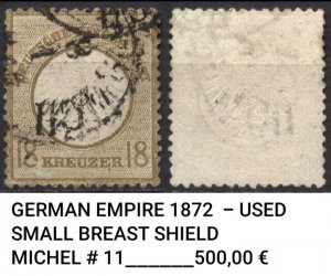 German Empire 18 Kreuzer MI #11