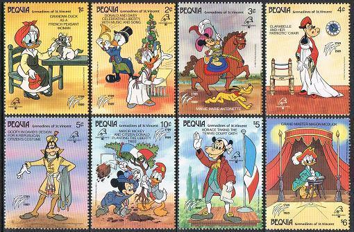 St Vincent Bequia 268 275,276 277,MNH Französisch Revolution 200 1989 .walt