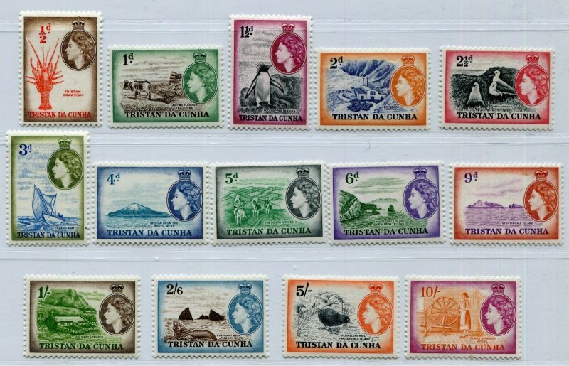 QEII TRISTAN DA CUNHA 1954 SET  SG & SCOTT 14-27 PERFECT MH