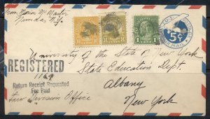 USA 1922-38 Fourth Bureau Uprated Airmail PSE Registered Sebring 1936 cover