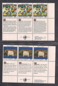 UNITED NATIONS SC# 570-91 INSCRIP B/3+3 LABELS LR   FVF/MNH