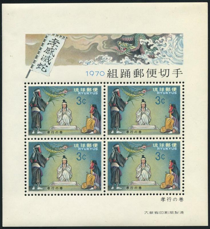 RyuKyu 195a-199a,5 sheets,MNH.Michel Bl.1-5. Classic Opera 1970.