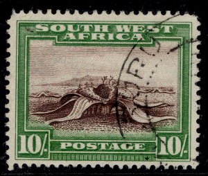 SOUTH WEST AFRICA GV SG84, 10s red-brown & emerald, FINE USED.