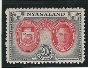 Nyasaland Protectorate mnh gum has light tone  see scan sc.  81