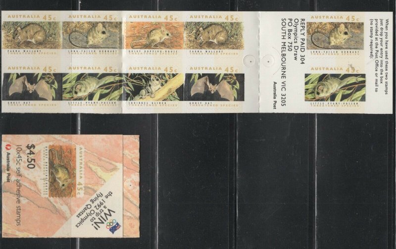 Australia #1246b (1992 Threatened Species  Booklet) VFMNH CV $10.00