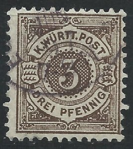 Wurttemberg 1890 - 3pf brown - Mi55 used