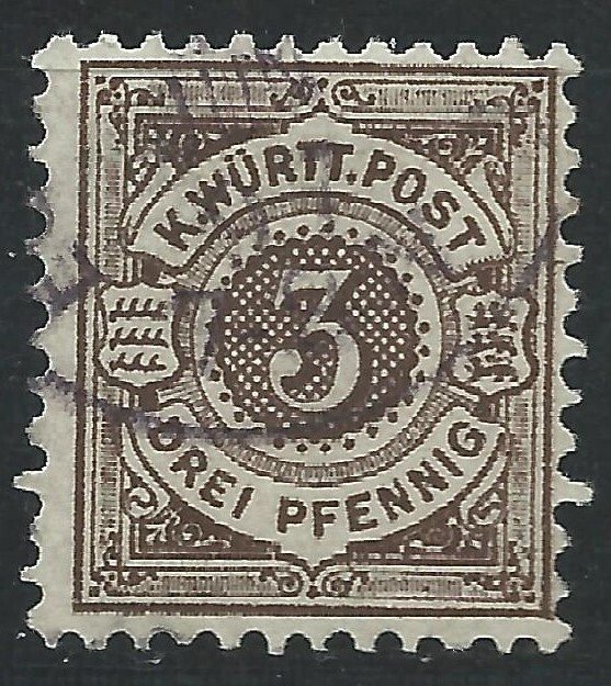Wurttemberg 1890 - 3pf brown - Mi55 used