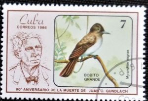 CUBA Sc# 2844  BIRDS Juan Gundlach  7c 1986  used cto