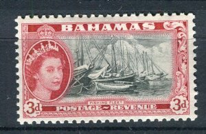 BAHAMAS; 1954 early QEII pictorial issue fine Mint hinged 3d. value