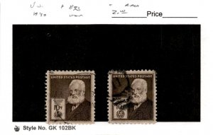 United States Postage Stamp, #893 Used (2 Ea), 1940 Alexander Graham Bell (AF)