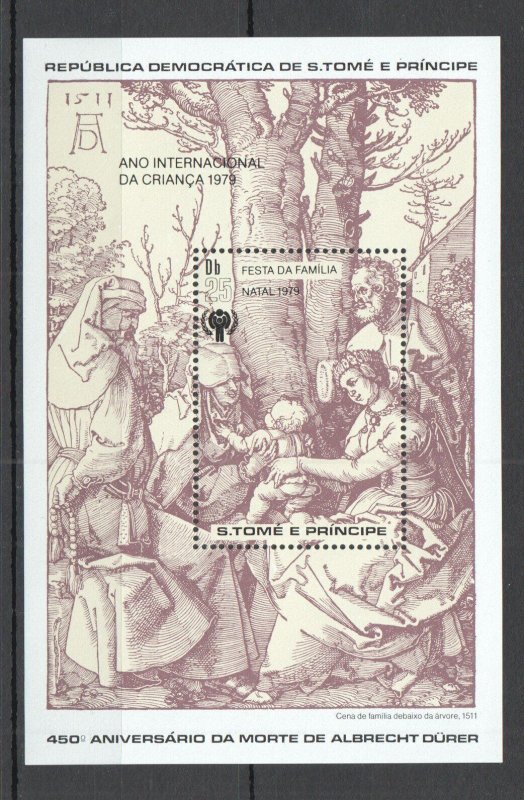 O1247 Sao Tome & Principe Art Christmas 1979 Durer Michel 24 Euro Bl40 Mnh