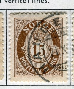 NORWAY; 1910 early Posthorn issue fine used 15ore. value