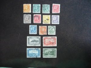 Stamps - Canada - Scott# 162-170,172-177 - Used Part Set of 15 Stamps
