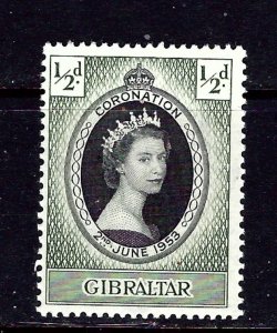 Gibraltar 131 MLH 1953 QEII Coronation