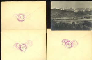 SWITZERLAND 1947 RAILROAD Semi Postal Set in BLK4 Sc B162-B165 on Reg Covers VFU