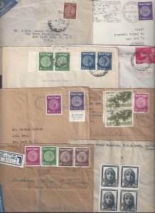 ISRAEL 1930s COLLECTION OF 18 COVERS 8 COMMERCIAL & 10 WITH SPECIAL CANCELS