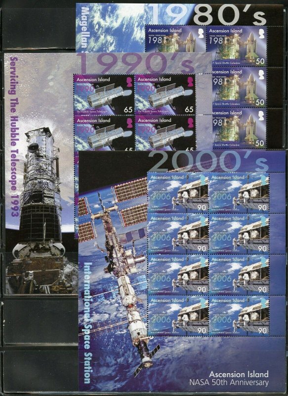 ASCENSION ISLAND 50th  ANNIVERSARY OF NASA  SCOTT #941/46 SHEET  SET MINT NH 