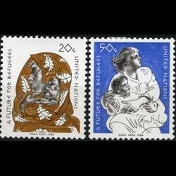 UN-NEW YORK 1984 - Scott# 423-4 Refugees Set of 2 NH