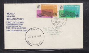 GILBERT & ELLICE ISLANDS, 1966 WHO pair, First Day cover. 