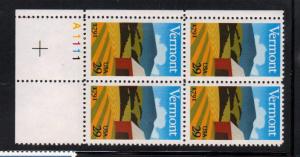 #2533 MNH pb/4 29c Vermont 1991 Issue 