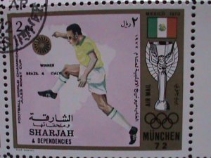 SHARJAH 1972 OLYMPIC GAMES MUNICH'72   SOCCER CHAMPIONSHIPS -CTO SHEET